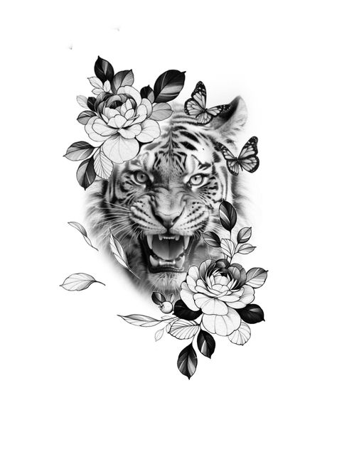 Tiger Tattoo Back, Lions Tattoo, Lion Tattoo Ideas, Tiger Face Tattoo, Tiger Tattoo Sleeve, Big Cat Tattoo, Tiger Tattoos, Hip Thigh Tattoos, Native Tattoos