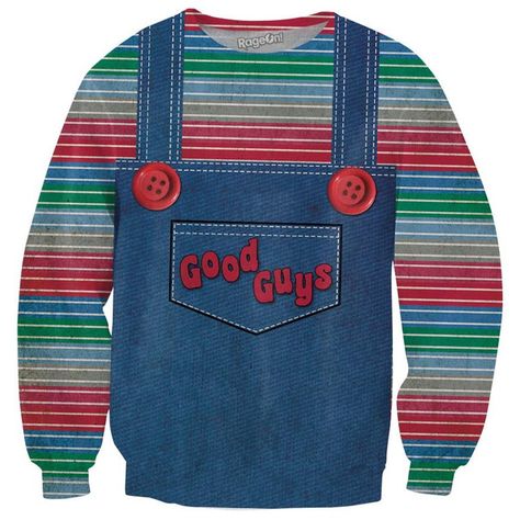 Chucky Sweatshirt (220 PLN) ❤ liked on Polyvore featuring tops, hoodies, sweatshirts, holiday party tops, night out tops, sweat shirts, sweatshirts hoodies en blue sweatshirt Chuckys Bride, Good Guys Chucky, Chucky Doll, Hoodies Men Pullover, Streetwear Tops, Hoodies Mens, Women Hoodies Sweatshirts, Athletic Outfits, Print Sweatshirt