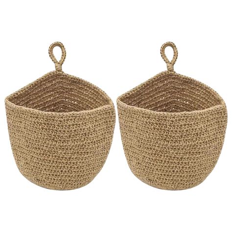 PRICES MAY VARY. 【Hand Woven Cotton Hanging Baskets】You will receive 2 pieces of fruit baskets for wall storage, which are carefully hand made and woven from quality cotton, you will also acquire 4 pieces Wooden hooks, Feel the warmth and comfort of timeless nature envelope the room 【Creative Style of Bohemian Kitchen Decor】Jute planter is designed in teardrop shape and attractive color, featuring bohemian and farmhouse style, looking vintage and delicate, which will match well with other decora Bohemian Kitchen Decor, Wall Basket Storage, Hanging Wall Planters, Hanging Fruit Baskets, Jute Hanging, Bohemian Kitchen, Wall Hanging Basket, Fruit Holder, Fruit Baskets