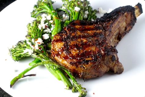 Simple & Elegant: Grilled Veal Chops & Baby Broccoli - Taste With The Eyes Veal Chop Marinade, Grilled Veal Chops, Veal Chop Recipes, Veal Chops, Baby Broccoli, Veal Steak, Veal Chop, Veal Recipes, Big Green Egg