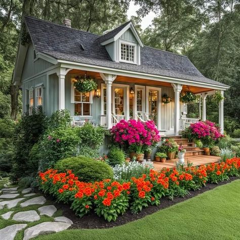 Cottage Garden Design, A Small House, Dream Cottage, Have Inspiration, Garden Yard Ideas, Cute House, Dream House Exterior, Dream House Decor, Cottage Homes