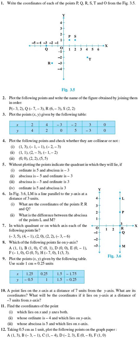 Class 9 Important Questions for Maths - Coordinate Geometry Coordinate Geometry Notes, Number Words Chart, Geometry Notes, Class 9 Maths, Coordinate Geometry, Math Exercises, Math Charts, Class 9, Number Words