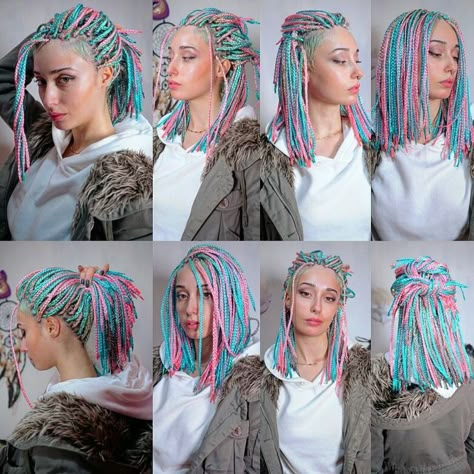 Dreads Diy, Festival Hair Braids, Weird Haircuts, Braided Dreadlocks, Dread Braids, Yarn Braids, Cabello Hair, Hippie Hair, Hair Extentions