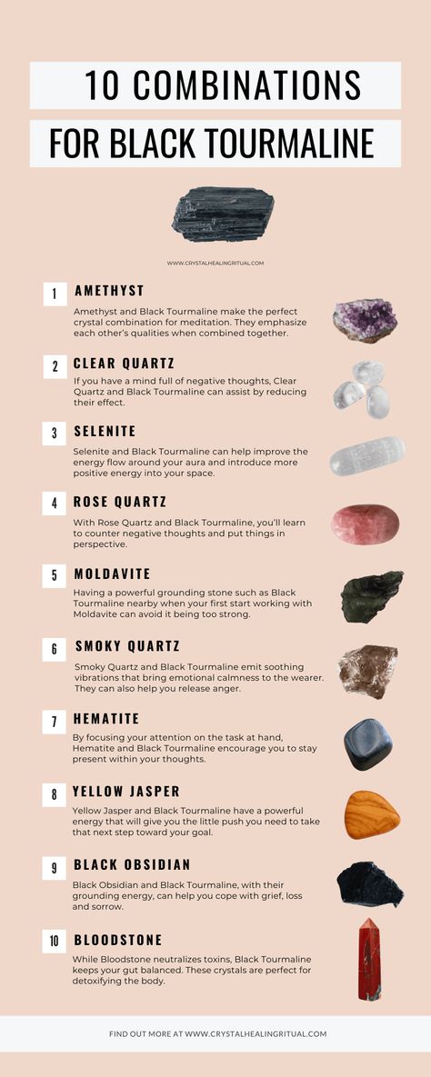 Crystal Meanings Charts, Crystal Combinations, Tourmaline Meaning, Crystal Identification, Best Healing Crystals, Crystal Healing Chart, Black Tourmaline Crystal, Crystals Healing Properties, Spiritual Crystals