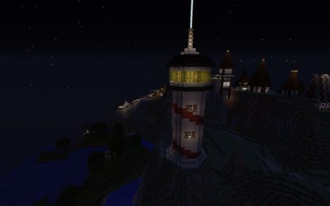 Minecraft Lighthouse, Minecraft Creations, Minecraft Mods, Empire State, Empire State Building, Lighthouse, Portal, Minecraft, Building