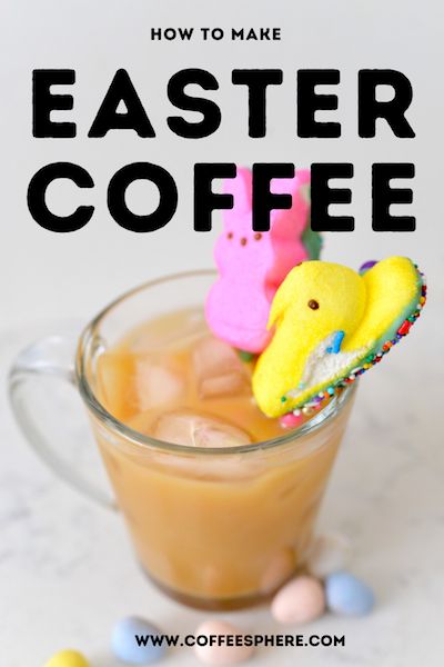 Easter Peeps Coffee - CoffeeSphere Spring Coffee Drinks, Easy Coffee Drinks Recipes, Peeps Recipes, Easter Coffee, Cold Brew Recipe, Work Food, Easter 2024, Iced Coffee Drinks, Coffee Ideas