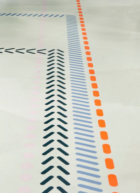 Wayfinding Floor Graphics, Bilingual Graphic Design, Floor Vinyl Design, Creative Wayfinding Design, Floor Signage Design, Floor Wayfinding, Signage System Design, Wayfinding Graphics, Floor Signage