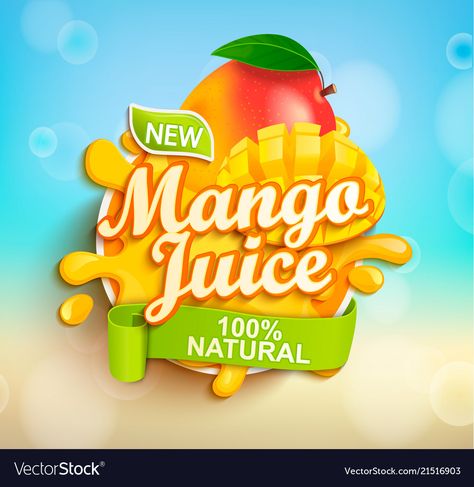 Juice Logo Design, Mango Float, Papaya Juice, Mango Slices, Juice Splash, Fruit Logo Design, Juice Logo, Juice Label, Fruit Labels