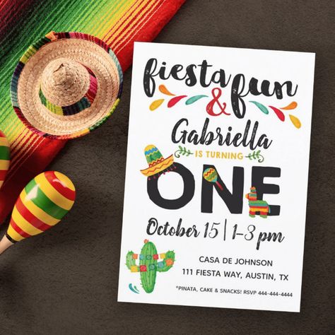 Fiesta First Birthday Invitation - tap/click to get yours right now!  #fiesta #first #birthday #invitation, #mexican Mexican Theme First Birthday, Mexican 1st Birthday, 1st Birthday Party Boy, Fiesta First Birthday, First Fiesta, Fiesta Birthday Invitations, Mexican Theme, 1st Birthday Party Invitations, Fun Invitations