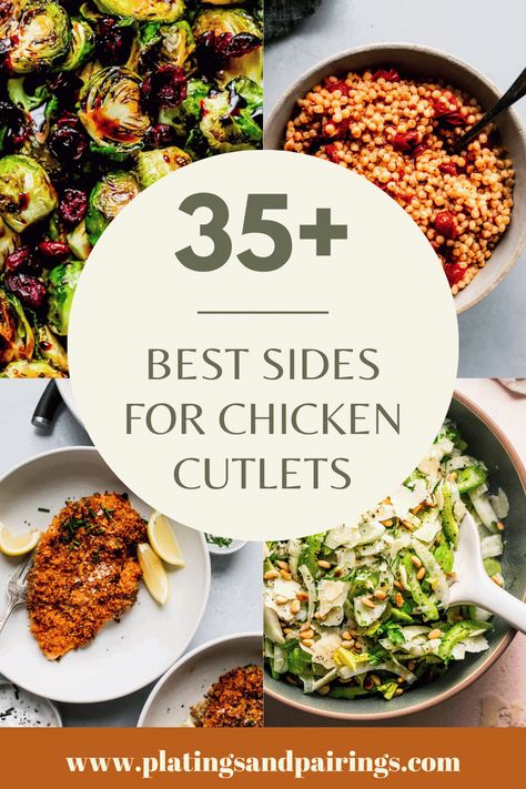 Chicken Cutlets Sides, Chicken Schnitzel Sides Dishes, Chicken Milanese Side Dishes, Sides For Chicken Cutlets, What To Make With Chicken Cutlets, Chicken Cutlet Dinner Ideas Sides, Chicken Cutlet Side Dishes, Chicken Schnitzel Sides, Chicken Cutlet Dinner Ideas