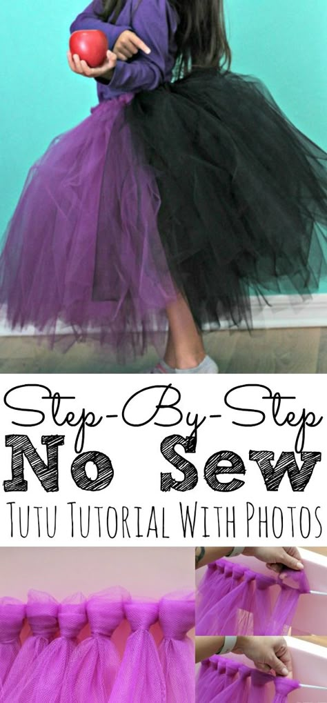 Looking to create your own tutu?  My Step-by-Step No-Sew Tutu Tutorial with photos is exactly what you need! This tutu tutorial is perfect for making Halloween Costume Tutus, a Birthday Tutu, and ballerina tutu! Follow my step by step tutu instructions along with photos to make your own at home. - simplytodaylife.com #tutututorial #nosewtutu #tutuinstructions #howtomakeatutu #easytutu #diytutu How To Make A Tutu Skirt, Diy Tulle Skirt No Sew, Diy Tutu Skirt Women, Tulle Tutu Diy, Diy Tutu Adult, Tavern Ideas, Plus Size Tutu, Tutu Diy, Tool Skirt