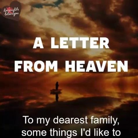 A LETTER FROM HEAVEN | letter | A LETTER FROM HEAVEN | By I Love My Life And I Love You | Facebook A Letter From Heaven, Xmas Letter, Letter From Heaven, Bun Cake, I Love My Life, Mouse Pictures, Appreciate Life Quotes, Honey Bun, Mickey Mouse Pictures