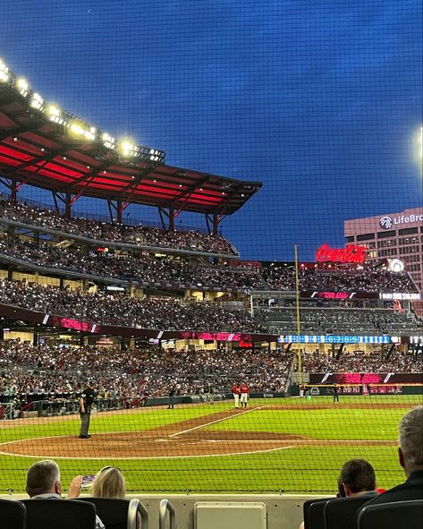 #atl #braves #atlantabraves #bravesgame #baseball #mlb #atlanta Atlanta Braves Aesthetic, Braves Aesthetic, Mlb Aesthetic, Atlanta Braves Stadium, Braves Stadium, Softball Aesthetic, Baseball Aesthetic, Atlanta Trip, Max Fried