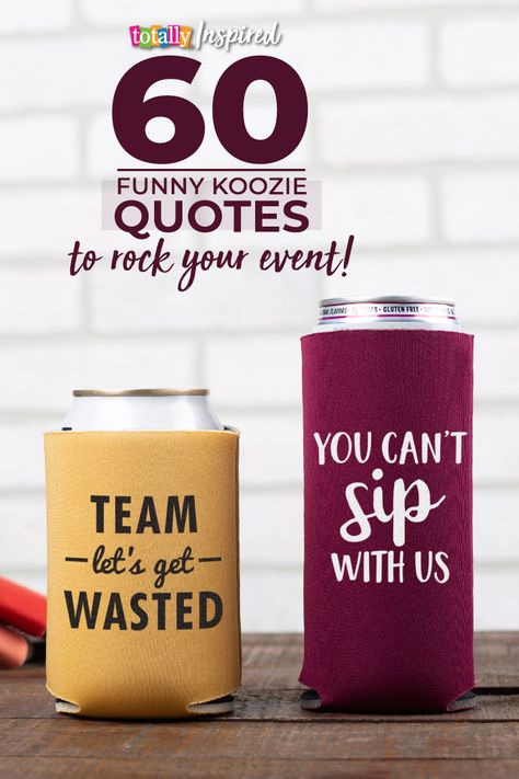 We’ve been printing #koozies with drinking sayings for more than two decades! Many of the quotes in our 800-plus design templates were created to add a little spice to birthday parties, weddings, holiday celebrations or any event where people are enjoying life.  Here are a few of the most popular drinking sayings in our gallery of #koozie design templates! Koozie Cricut Ideas, Koozie Svg Free, Koozie Quotes Funny, Sayings For Cups, Koozie Svg, Koozie Sayings, Coozy Sayings, Cute Koozie Ideas, Wine Koozie Sayings