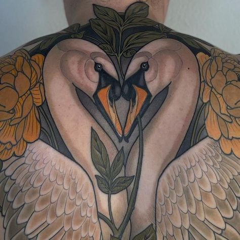 Jeff Thompson on Instagram: "Thank you so much Rose for sitting so wonderfully. We started this back piece back in August and finished it in 7 sessions. Rose is probably the toughest person I’ve ever tattooed. Some of this tattoo is a few months healed some is a day old and some is fresh from today. #bendoregon #inbend #inbendoregon #centraloregonlife #centraloregon #bestofbend #eugeneoregon #portland #portlandoregon #westside #seattle #seattletattooartist #oregontattoo #oregontattooartist #boise #boiseidaho #tattoo #peony #peonytattoo #botanicaltattoo #botanicalart #botanicalillustration #flowers #bendoregonlife #swantattoo #artdeco #artnouveau #cheyennetattooequipment #cheyenne_tattooequipment" Neo Traditional Peony, Tattoo Peony, Oregon Tattoo, Swan Tattoo, Seattle Tattoo, Neo Romantic, Art Nouveau Tattoo, Nouveau Tattoo, Tulip Tattoo