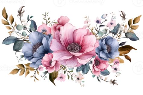 Watercolor flowers isolated Floral Desing, Watercolor Christmas Tree, Floral Rosa, Floral Border Design, Shiva Art, Flower Art Images, Cityscape Photos, Logo Banners, Botanical Flowers