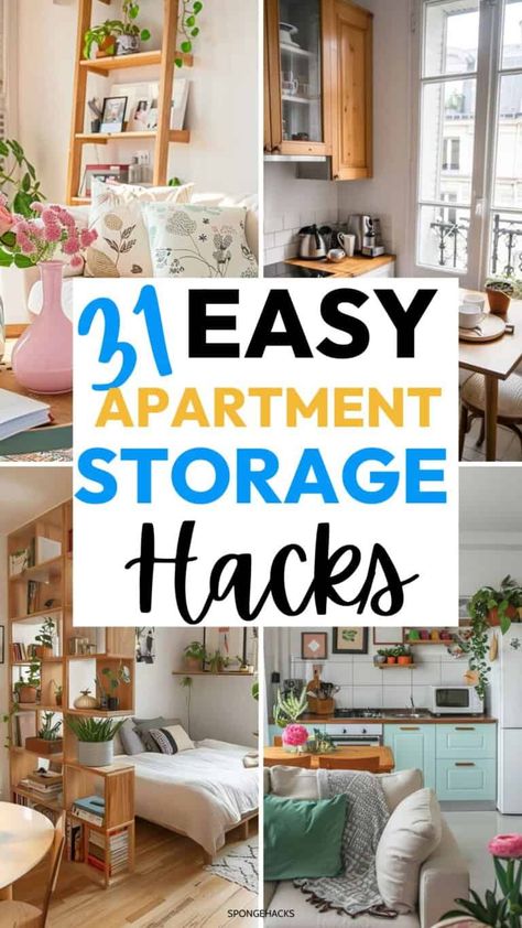 Small Apartment Living Room Storage, Storage Hacks For Small Apartments, Apartment Wall Storage, Storage Ideas For Small Apartments, Hacks For Small Apartments, Small Apartment Storage Ideas, Apartment Storage Hacks, Apartment Hacks Diy, Home Storage Hacks