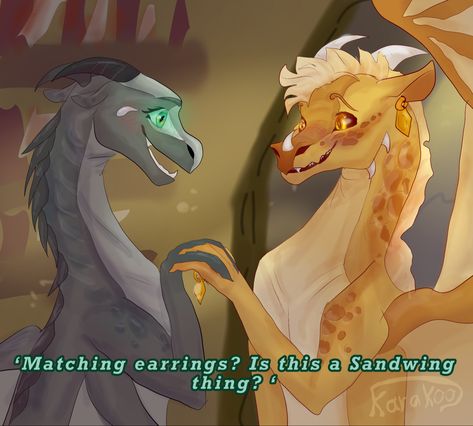 Just Moon and Qibli being adorable <3 Wings Of Fire Moon X Qibli, Moonwatcher X Qibli, Wings Of Fire Moon And Qibli, Deathbringer Wof, Moon X Qibli, Moon Wings Of Fire, Moon And Qibli, Qibli X Winter, Wings Of Fire Qibli