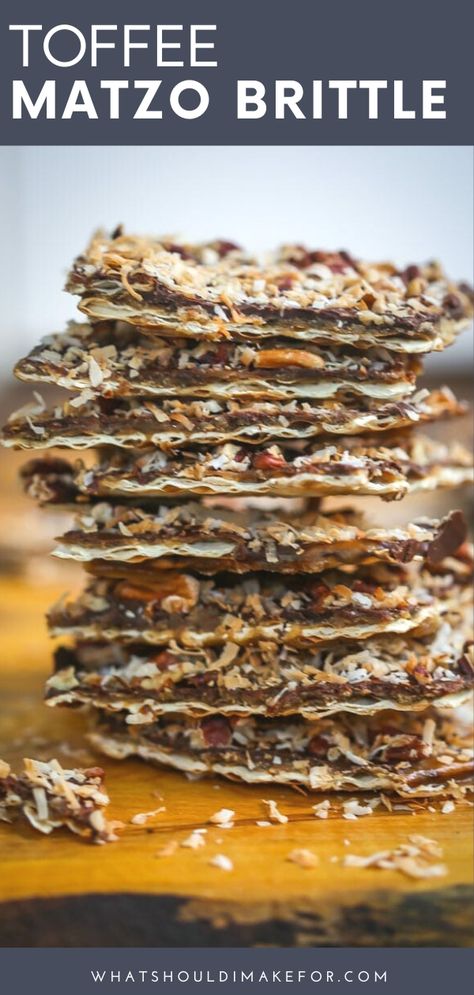 Matzo Brittle, Chocolate Pecans, Passover Recipes, Quick Appetizers, Caramel Chocolate, Jewish Recipes, Quick Weeknight Meals, Food For A Crowd, Passover