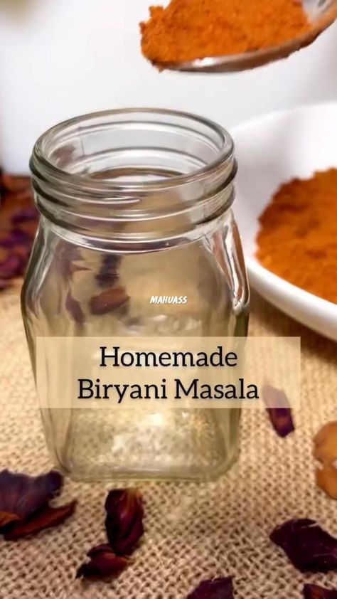 Biriyani Masala, Homemade Biryani, Homemade Masala, Biryani Masala, Masala Powder Recipe, Resepi Biskut, Spicy Snacks Recipes, Spice Mix Recipes, Vegetarian Fast Food