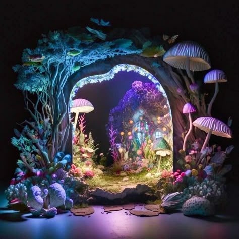 Under Water Decoration, Forest Set Design, Forest Exhibition, Ganesh Chaturthi Decoration, Ganapati Decoration, Decoration For Ganpati, Ganpati Decoration Design, Forest Theme, Fantasy Theme