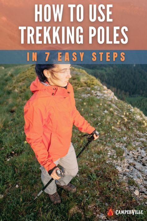 how to use trekking poles to go hiking and backpacking Hiking Poles Women, Trekking Poles How To Use, Trekking Gear, Hand Carved Walking Sticks, Walking Poles, Wild Camping, Hiking Poles, Hiking Sticks, Ultralight Backpacking