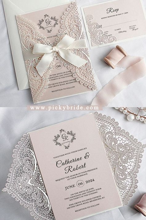 Wedding Invitation Card Quotes, Wedding Card Sample, Wedding Invitations Elegant, Rustic Wedding Invitations, Elegant Wedding Invitation Card, Unique Wedding Cards, Bespoke Wedding Invitations, Floral Cards Design, Dream Wedding Decorations