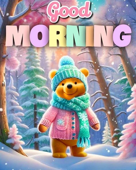 Good Afternoon Christmas Images, Eeyore Images, Winnie The Pooh Gif, Good Morning Animals, Good Morning Winter, Good Morning Cartoon, Happy Day Quotes, Morning Memes, Winnie The Pooh Pictures