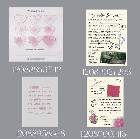 Bloxburg Missing Poster Decal, Bloxburg Bathroom Poster Codes, Bloxburg List Decals, Valentines Day Decals Bloxburg, Purple Decal Codes For Bloxburg, Bloxburg Mail Decal Codes, Lesbian Flag Bloxburg Code, Bloxburg Wall Decals Coquette Pink, Blush Pink Bloxburg Decals