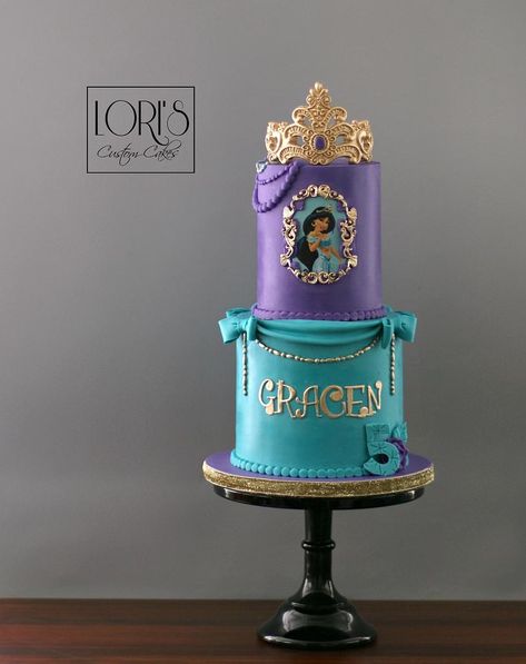 Jasmine Birthday Cake, Princess Jasmine Cake, Cinderella Birthday Cake, Jasmine Cake, Princess Jasmine Party, Aladdin Cake, Aladdin Birthday Party, Princess Jasmine Birthday Party, Ladybug Cakes