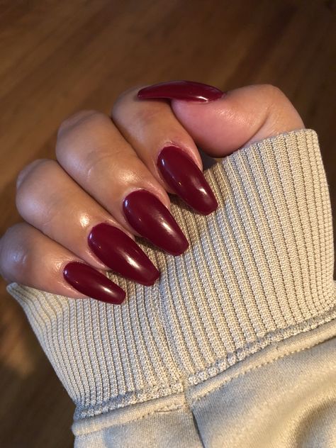 Burgundy Ballerina Nails, Ballerina Nails Dark, Wine Nails With Glitter, Wine Nails With Design, Wine Nails Designs, Cherry Mocha Nails, Cherry Wine Nails, Long French Tip, Dark Cherry Color