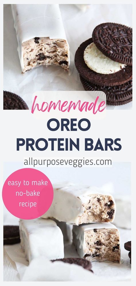 Cookies And Cream Protein, Homemade Oreo Cookies, Protein Baking, Protein Bars Homemade, Healthy Protein Snacks, 75 Hard, Protein Bar Recipes, Protein Treats, Protein Powder Recipes