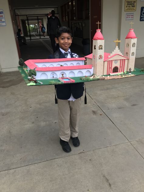 Mission Santa Barbara Project, Santa Barbara Mission Project, California Missions Project, Santa Barbara Mission, Mission Projects, California Missions, Ramadan Images, Bullet Journal School, Paper Model