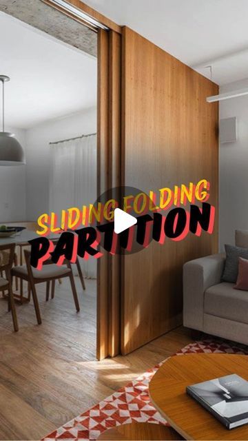 Home Decor Tube on Instagram: "A newly added sliding folding partition to our recent project.

The floor layout allows us to connect living with the dining area whenever required.

By - @jadarchstudio 
.
.
.
#archdaily #residential #elledecor #partitions #wallpartition #hometrends #goodhomemagazine #architecture #homeinterior #homedesign #interiorhacks #interiorstyle #interiorsinspiration #interiorstyling" Wall Of Sliding Doors, Living Room Partition Sliding Door, Living Room Sliding Partition Design, Folding Partition Design Living Rooms, Living Area Partition Design, Folding Partition Design, Sliding Partition Design Living Rooms, Sliding Partition Wall, Room Separation Ideas