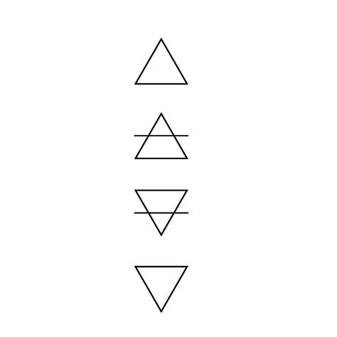 Element Tattoo Ideas Symbols, Cassie Tattoo, Geometric Shape Tattoo, Triangle Symbol, Self Love Tattoo, Elements Tattoo, Shape Tattoo, Triangle Tattoos, Geometric Tattoos