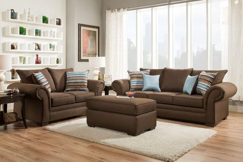 Living room decor brown couch