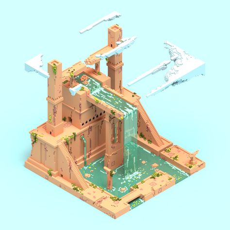 Minecraft Desert, Voxel Art, Minecraft Plans, Isometric Art, Minecraft Blueprints, Minecraft Architecture, Game Concept Art, Minecraft Projects, Minecraft Creations