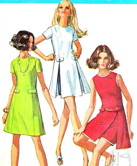 1960s Dress Pattern Simplicity 8281 Mod Princess by paneenjerez, $16.00 Princess Line Dress, Dress Pattern Simplicity, Vintage Dress Sewing Patterns, 60s Mini Dress, Scooter Dress, Princess Seam Dress, Simplicity Patterns Dresses, Patron Vintage, Princess Line