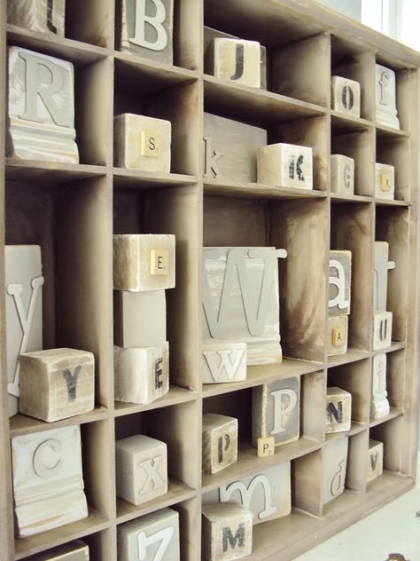 Letter Blocks Diy Alphabet Letters, Letters For Wall Decor, Letters For Wall, Diy Shows, Thistlewood Farms, Alphabet Blocks, Alphabet Wall, Wooden Alphabet, Decorative Wood