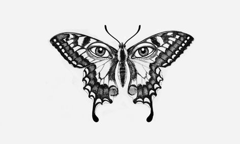 Riri Tattoo, Butterfly Face Drawing, Butterfly Eyes Tattoo, Butterfly With Eyes Tattoo, Butterfly Eye Tattoo, Butterfly With Eyes, Butterfly Face Tattoo, Eyes Tattoo Design, 2023 Tattoo