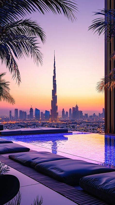 Dubai Daytime, Dubai Astethic, Dubai Beach Aesthetic, Pool Stretches, Dubai Landscape, Dubai Places, Vacation Dubai, Travel To Dubai, Dubai View