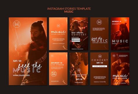 PSD music festival instagram stories tem... | Premium Psd #Freepik #psd #music-artist #musician #music-man #music-concert Musician Instagram Feed, Musician Aesthetic, Instagram Timeline, Instagram Stories Template, Concert Flyer, Facebook Templates, Instagram Grid, Insta Ideas, Music Page