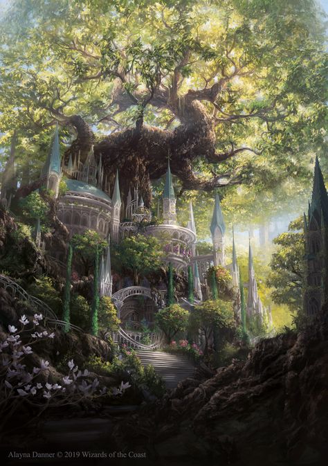 Temple Gardens, Fantasy City, Fantasy Castle, Fantasy Setting, Fantasy Places, A Castle, Fantasy Art Landscapes, Fantasy Aesthetic, Fantasy Concept Art