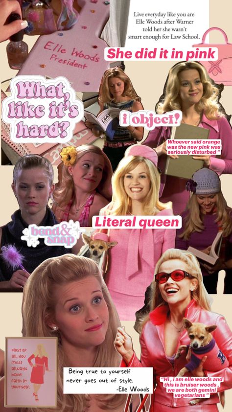 Quotes from Elle woods  #girlboss #aesthetic #legallyblond #ellewoods #law #lawyergirls #movies #girlhood Bruiser Woods, Elle Woods Quotes, Legally Blonde Quotes, Blonde Quotes, Girly Boss, Motivation Background, Girlboss Aesthetic, Blonde Aesthetic, Bend And Snap