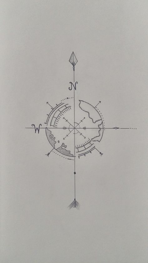 Compass Tattoo Spine, Compas Tattoo Designs Simple, Globe Compass Tattoo, Compass Fine Line Tattoo, Compass Spine Tattoo, Abstract Compass Tattoo, Minimal Compass Tattoo, Compass Tattoo Minimalist, Compass Tattoo Simple