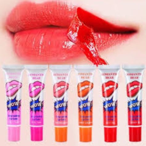 Brand tattoo lip gloss waterproof magic colour peel off mask tint long lasting Wow lipsticks are indispensable for you to make your lips everyday. Peel Off Lip Tint, Lip Color Tattoo, Romantic Bear, Lips Peeling, Magic Lipstick, Lipstick Tattoos, Matte Lipstick Colors, Tinted Lip Gloss, Tint Lipstick