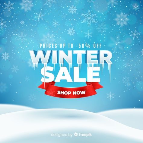 Realistic winter sale concept | Premium Vector #Freepik #vector #banner #business #sale #winter Winter Sale Poster, Winter Sale Banner, Sale Banner Design, Winter Poster, Ppt Template Design, Poster Flat, Sale Banner, Winter Sale, Flat Design