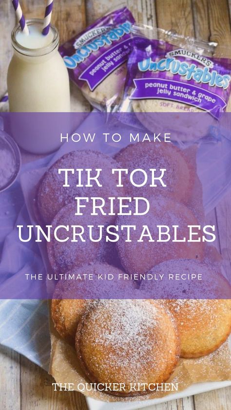 Fried Uncrustable Recipe, Smuckers Uncrustables, Peanut Butter Jelly Sandwich, Hand Pie, Peanut Butter Honey, Snack Dip, Peanut Butter And Jelly, Peanut Butter Jelly, Air Fryer Recipes Easy