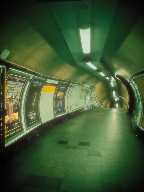 Green Urban Aesthetic, London Green Aesthetic, London Subway Aesthetic, Overgrown Subway, Urban Magic Aesthetic, Modern Magic Aesthetic, London Film Photography, Green Film Aesthetic, Subway Station Aesthetic