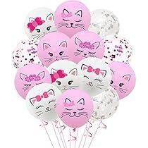 Kitty Cat Birthday Party, Cat Balloons, Party Cat, Kitty Theme, White Confetti, Cat Birthday Party, Birthday Toys, Kids Gift Guide, Book Art Diy